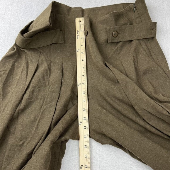 LUUKAA Womens Cropped Wide Leg Pants Culottes Wool Blend  Size 10 NWT Brown - Picture 5 of 9